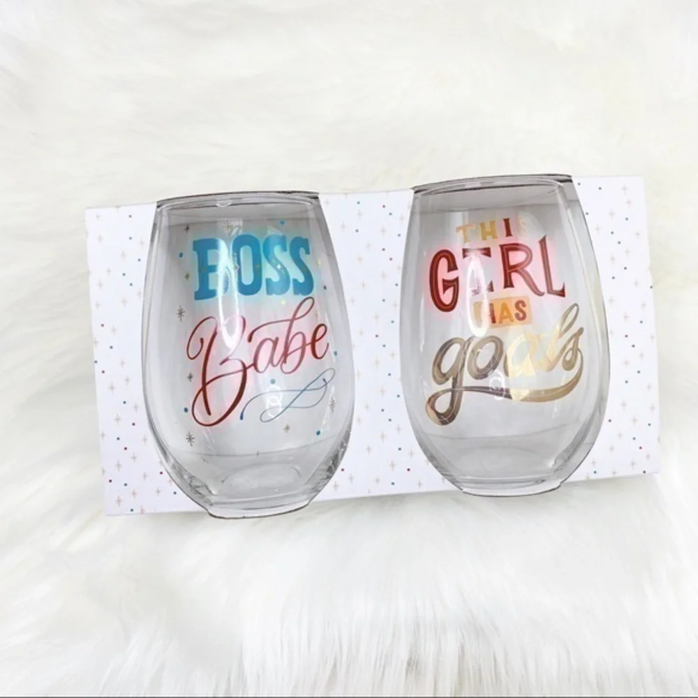 Girl boss wine glasses